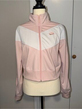 Nike Women's Pink and White Track Jacket